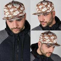 Brown Bula Fiji Masi Hibiscus Seamless Snapback Cap