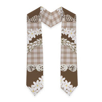 Brown Hawaii Tiare and Shell Lei Graduation Stole Hawaiian Palaka Luxury Vibes - Polynesian Pride
