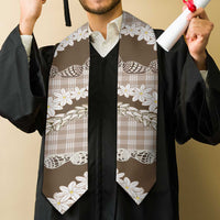 Brown Hawaii Tiare and Shell Lei Graduation Stole Hawaiian Palaka Luxury Vibes - Polynesian Pride