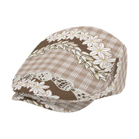 Brown Hawaii Tiare and Shell Lei Jeff Hat Hawaiian Palaka Luxury Vibes - Polynesian Pride