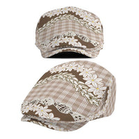 Brown Hawaii Tiare and Shell Lei Jeff Hat Hawaiian Palaka Luxury Vibes - Polynesian Pride