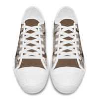 Brown Hawaii Tiare and Shell Lei Low Top Shoes Hawaiian Palaka Luxury Vibes - Polynesian Pride