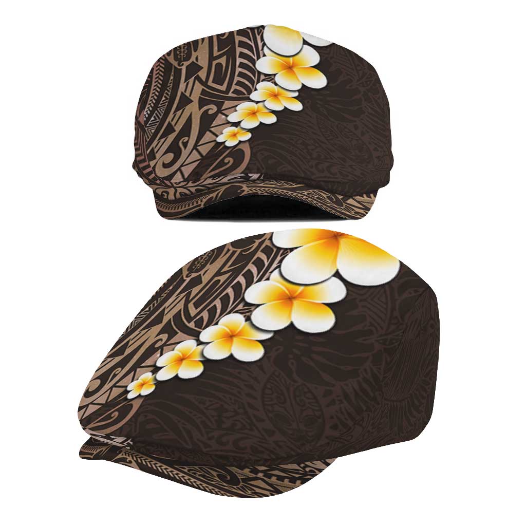 Brown Polynesia Jeff Hat Plumeria Tropical Leaves Galaxy Polynesian Art - Polynesian Pride