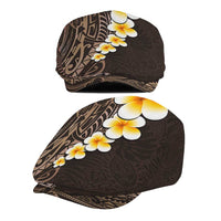 Brown Polynesia Jeff Hat Plumeria Tropical Leaves Galaxy Polynesian Art - Polynesian Pride