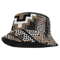 Brown Taniko Aotearoa Bucket Hat Niho Taniwha Mix Poutama LT14