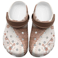 Bula Fiji Clogs Shoes Brown Plumeria Masi Tapa Pattern LT05 Brown - Polynesian Pride