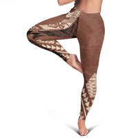 Bula Fiji Leggings Tribal Masi Tapa - Brown