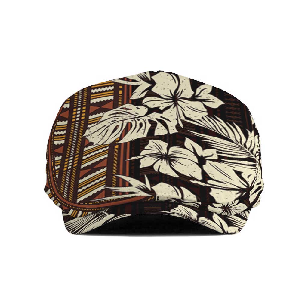 Bula Fiji Masi Jeff Hat Tapa Tropical Hibiscus Half Stylized - Polynesian Pride