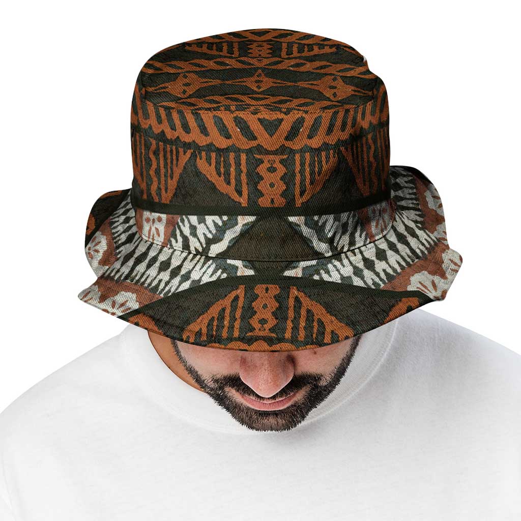 Bula Fiji Tapa Bucket Hat Fijian Masi Vintage Vibes - Polynesian Pride