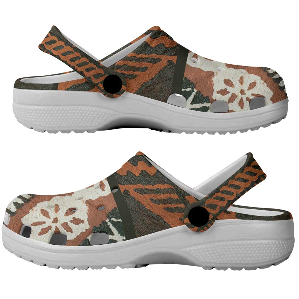 Bula Fiji Tapa Clogs Shoes Fijian Masi Vintage Vibes - Polynesian Pride