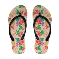 Colorful Aloha Hawaii Hibiscus Orchid Seamless Flip Flops