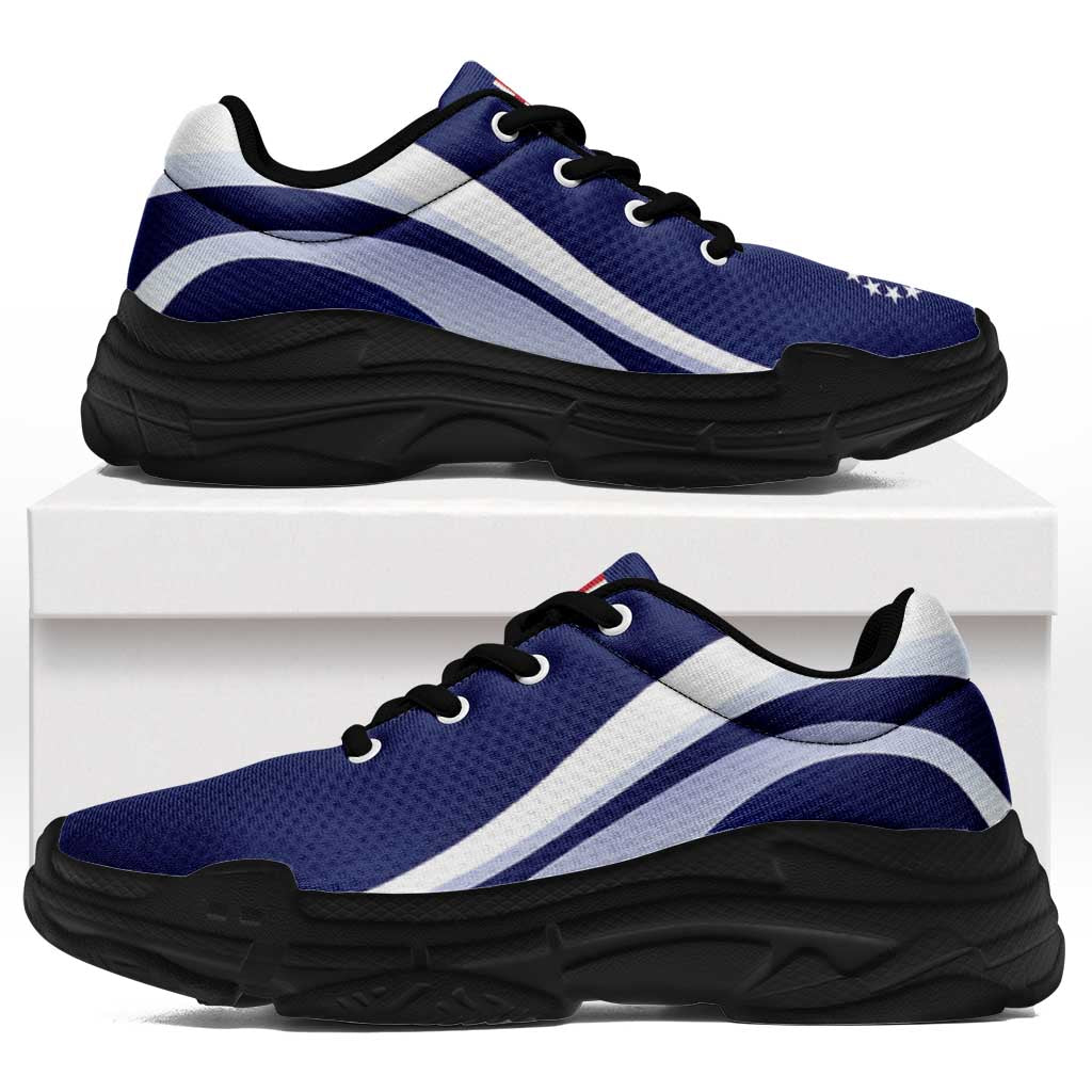 Cook Islands Chunky Sneakers Flag-Inspired Curve Style LT05 Blue - Polynesian Pride