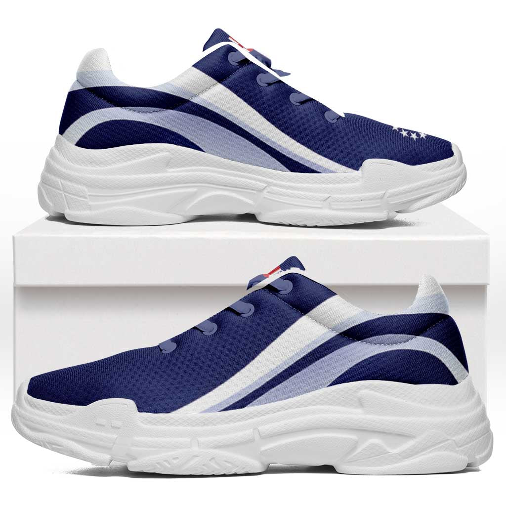 Cook Islands Chunky Sneakers Flag-Inspired Curve Style LT05 Blue - Polynesian Pride