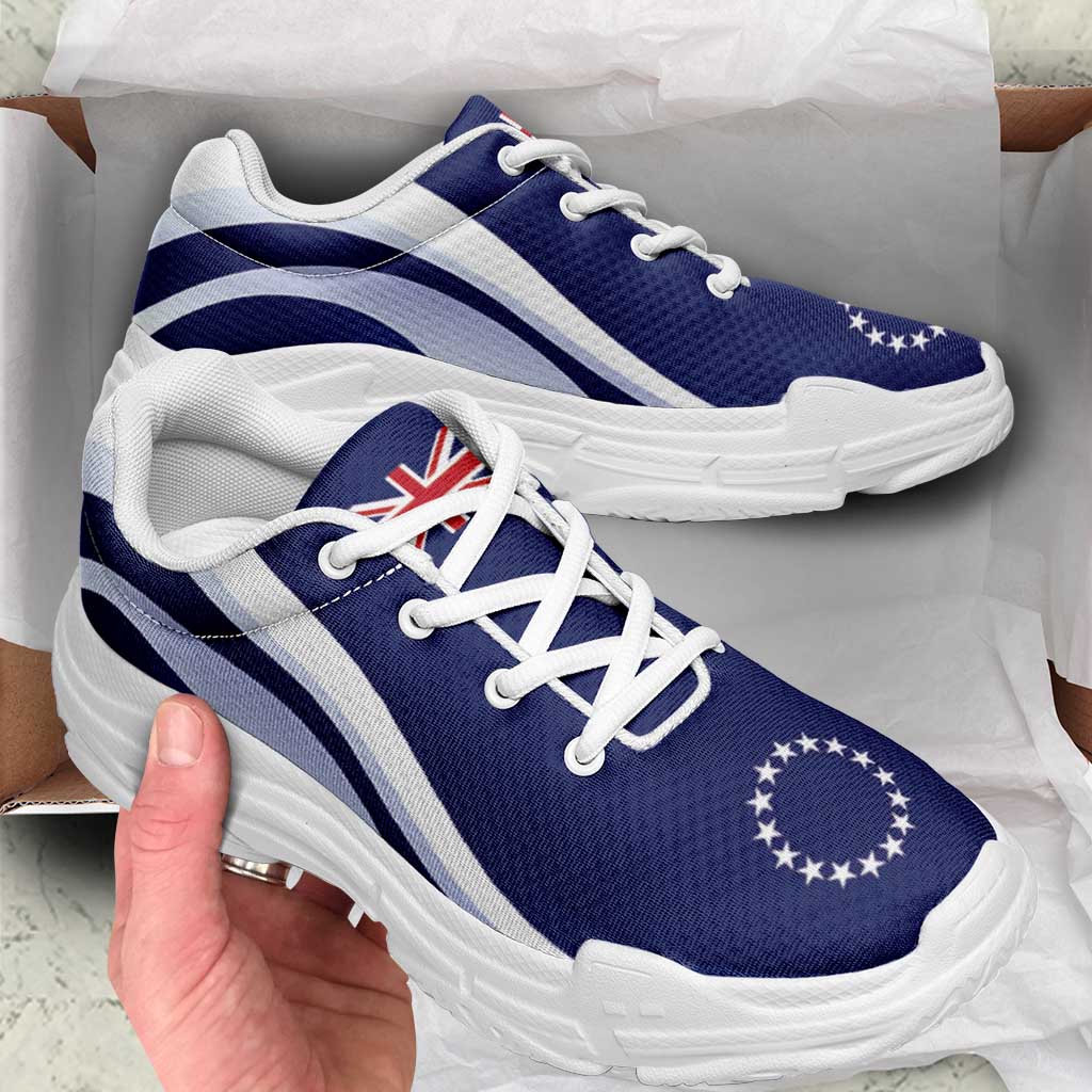 Cook Islands Chunky Sneakers Flag-Inspired Curve Style LT05 - Polynesian Pride