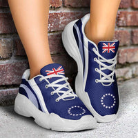 Cook Islands Chunky Sneakers Flag-Inspired Curve Style LT05 - Polynesian Pride