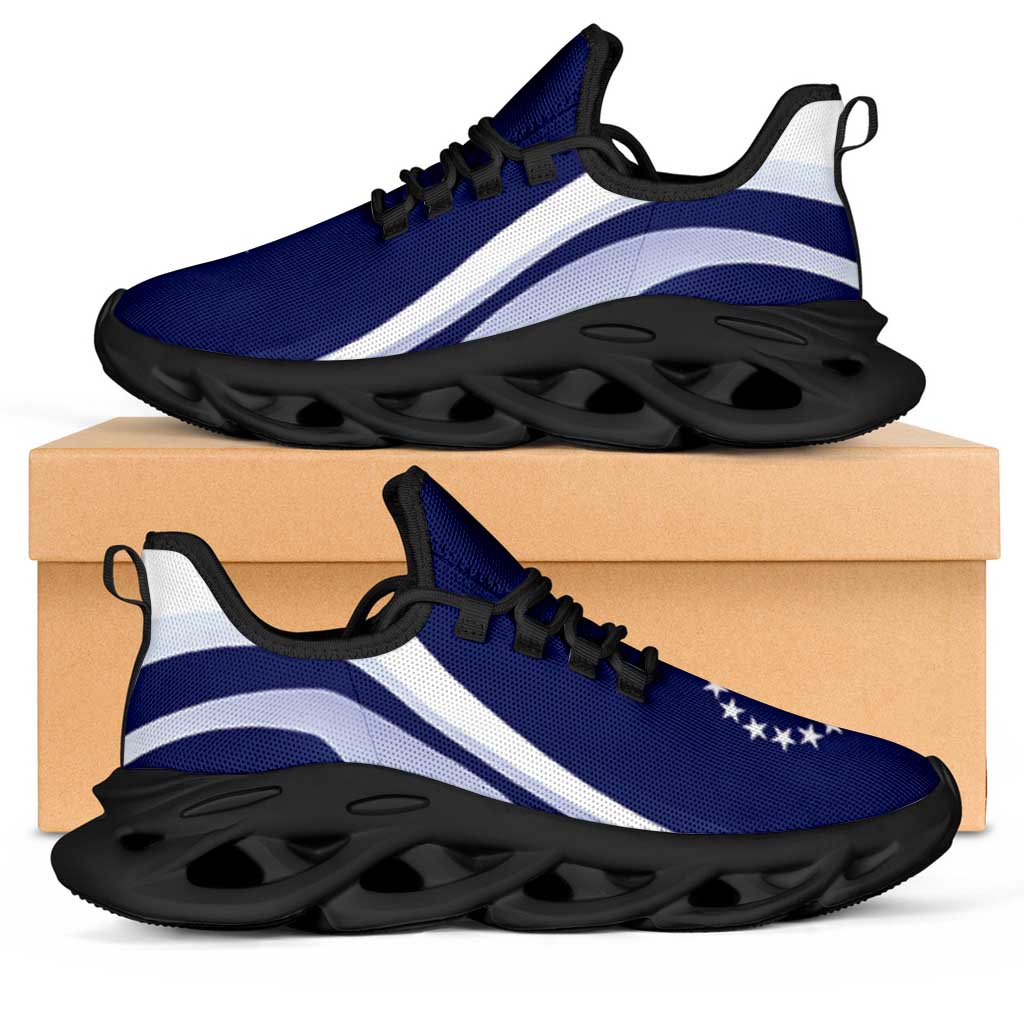 Cook Islands Clunky Sneakers Flag-Inspired Curve Style LT05 Blue - Polynesian Pride