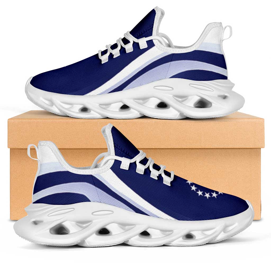 Cook Islands Clunky Sneakers Flag-Inspired Curve Style LT05 Blue - Polynesian Pride