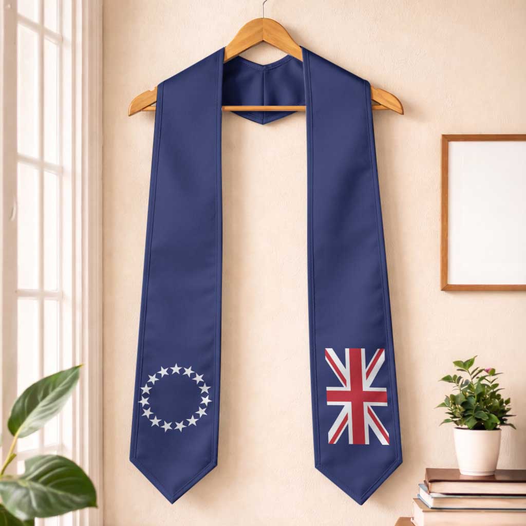 Cook Islands Graduation Stole Flag Style LT05 One Size Navy - Polynesian Pride