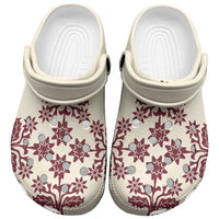 Cook Islands Maroon Tivaevae Clogs Shoes LT05 Maroon - Polynesian Pride