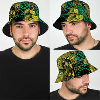 Cook Islands Mere Kiritimiti Bucket Hat Pacific Patchwork Xmas Vibes - Polynesian Pride