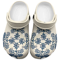 Cook Islands Navy Blue Tivaevae Clogs Shoes LT05 Navy - Polynesian Pride