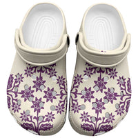 Cook Islands Purple Tivaevae Clogs Shoes LT05 Purple - Polynesian Pride