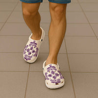 Cook Islands Purple Tivaevae Clogs Shoes LT05 - Polynesian Pride