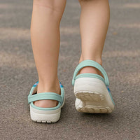 Cook Islands Tivaevae Quilt Clogs Shoes Aqua LT05 - Polynesian Pride