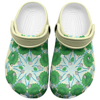 Cook Islands Tivaevae Quilt Clogs Shoes Beige LT05 Beige - Polynesian Pride