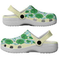 Cook Islands Tivaevae Quilt Clogs Shoes Beige LT05 - Polynesian Pride
