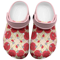 Cook Islands Tivaevae Quilt Clogs Shoes Light Pink LT05 Light Pink - Polynesian Pride
