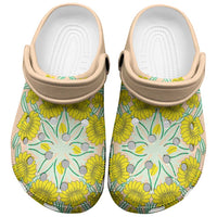 Cook Islands Tivaevae Quilt Clogs Shoes Peach LT05 Peach - Polynesian Pride