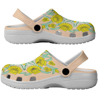 Cook Islands Tivaevae Quilt Clogs Shoes Peach LT05 - Polynesian Pride