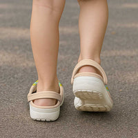 Cook Islands Tivaevae Quilt Clogs Shoes Peach LT05 - Polynesian Pride