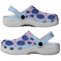 Cook Islands Tivaevae Quilt Clogs Shoes Sky Blue LT05 - Polynesian Pride