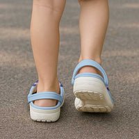 Cook Islands Tivaevae Quilt Clogs Shoes Sky Blue LT05 - Polynesian Pride