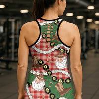 Cowboy Hawaii Mele Kalikimaka Hollow Tank Top Paniolo Kukui Nut Pikake Lei Red Version - Polynesian Pride