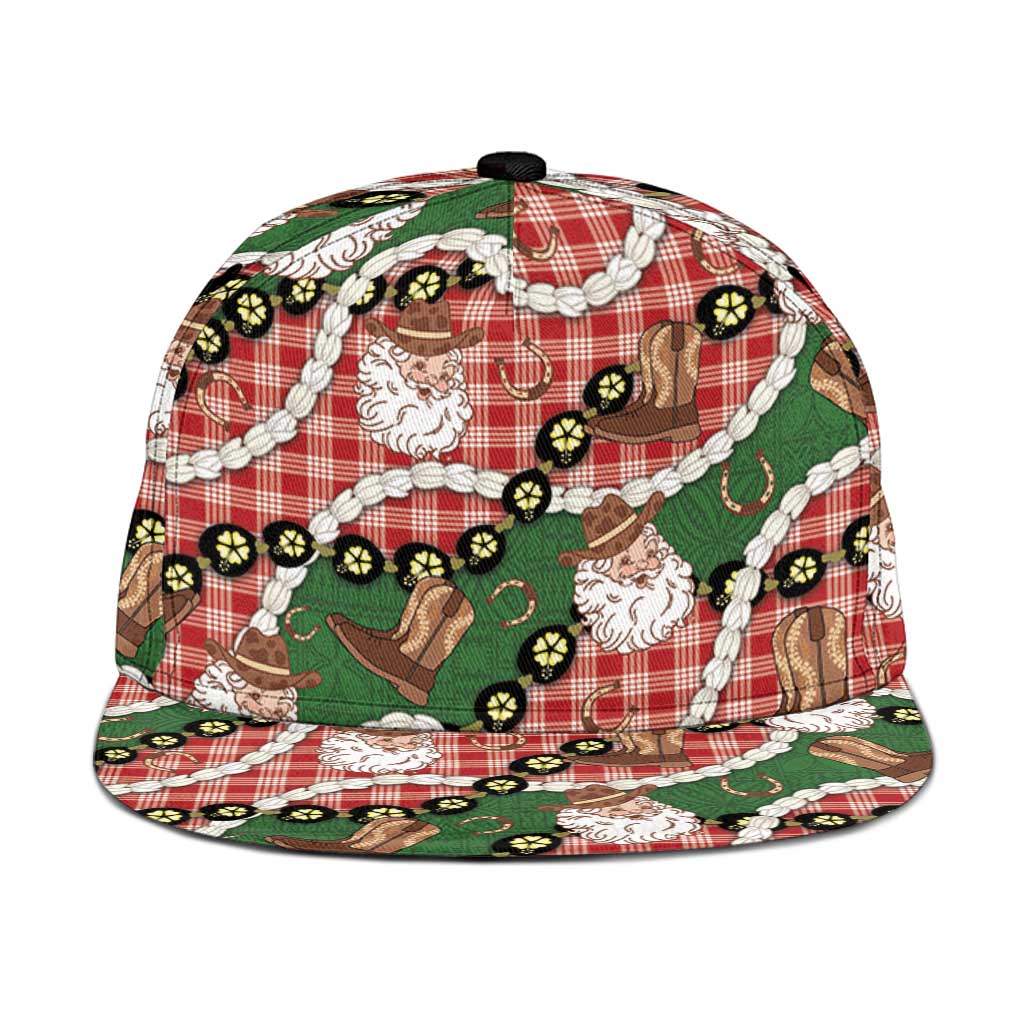 Cowboy Hawaii Mele Kalikimaka Snapback Cap Paniolo Kukui Nut Pikake Lei Red Version - Polynesian Pride
