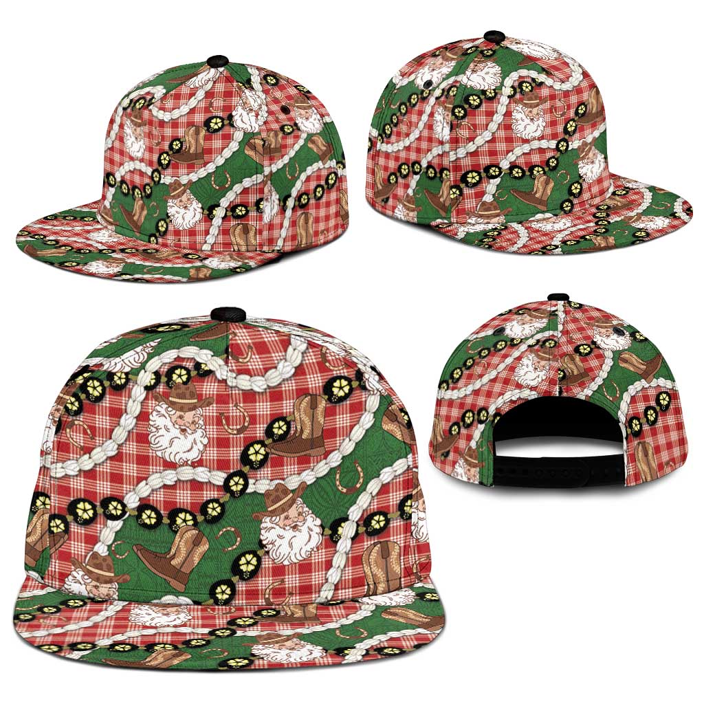 Cowboy Hawaii Mele Kalikimaka Snapback Cap Paniolo Kukui Nut Pikake Lei Red Version - Polynesian Pride