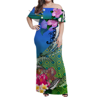 Custom South Sea Islanders Kanakas Hibiscus Polynesian Matching Dress and Hawaiian Shirt LT2 - Polynesian Pride