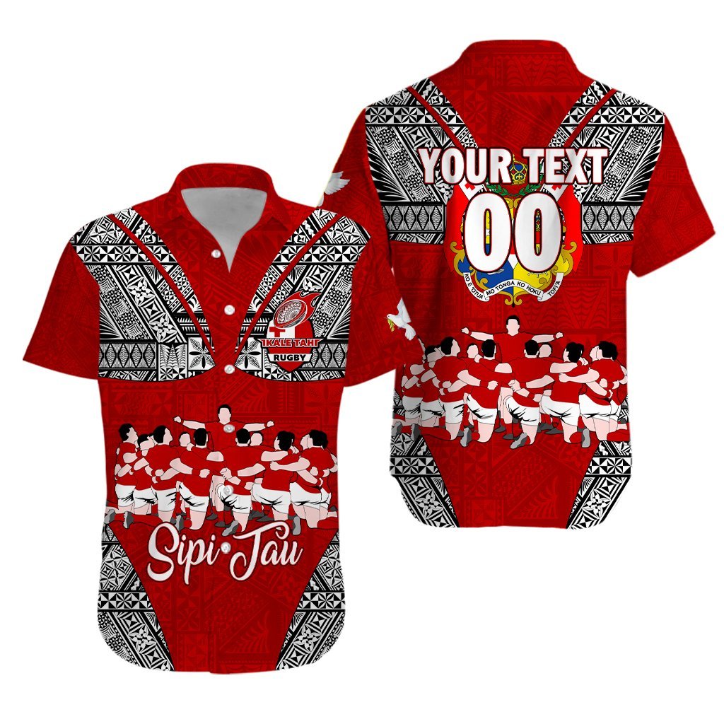 Custom Tonga Rugby Matching Dress and Hawaiian Shirt Ikale Tahi Sipi Tau LT2 - Polynesian Pride