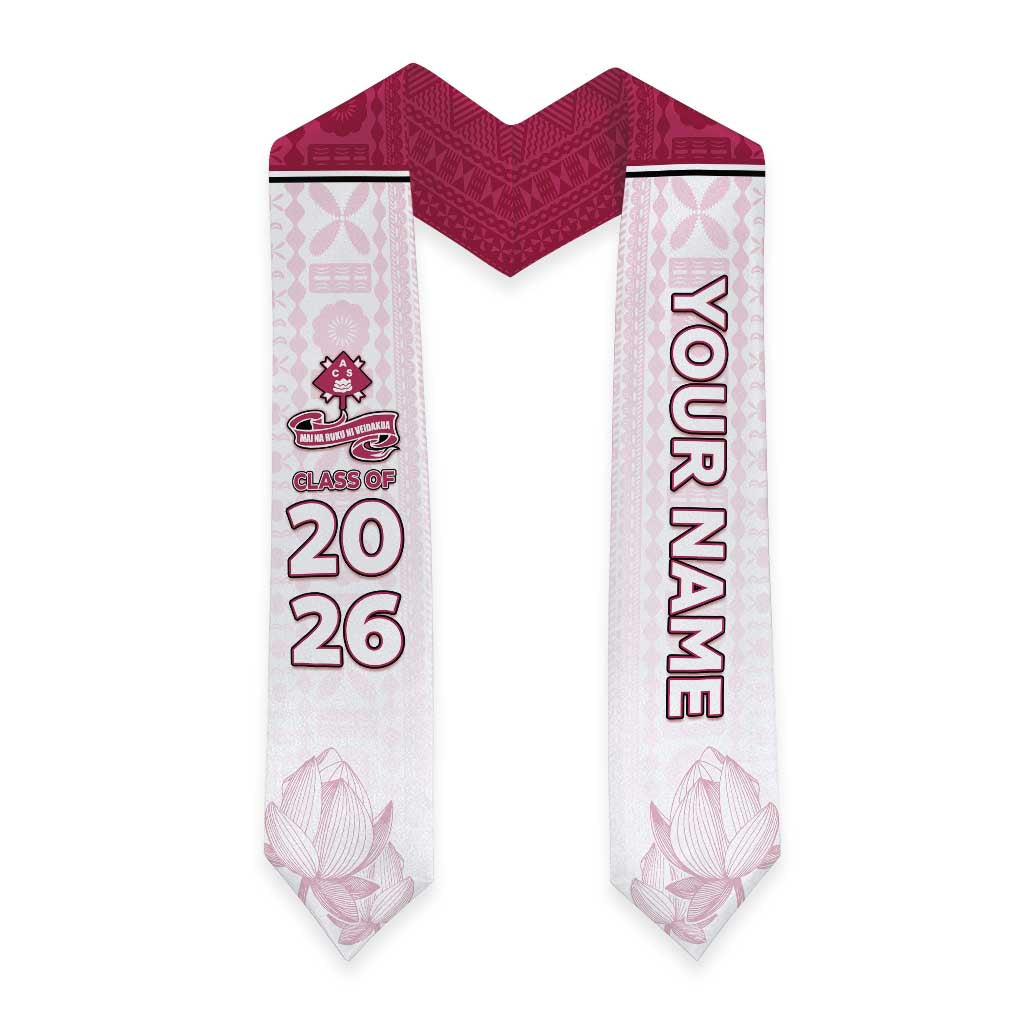 Custom Adi Cakobau School Graduation Stole With Fijian Tapa Pattern