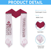 Custom Adi Cakobau School Graduation Stole With Fijian Tapa Pattern