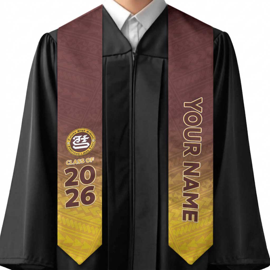 Custom American Samoa Graduation Stole Tafuna High School Polynesian Pattern