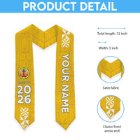 Custom Anastasis College Graduation Stole Tongan Ngatu Pattern LT05 - Polynesian Pride