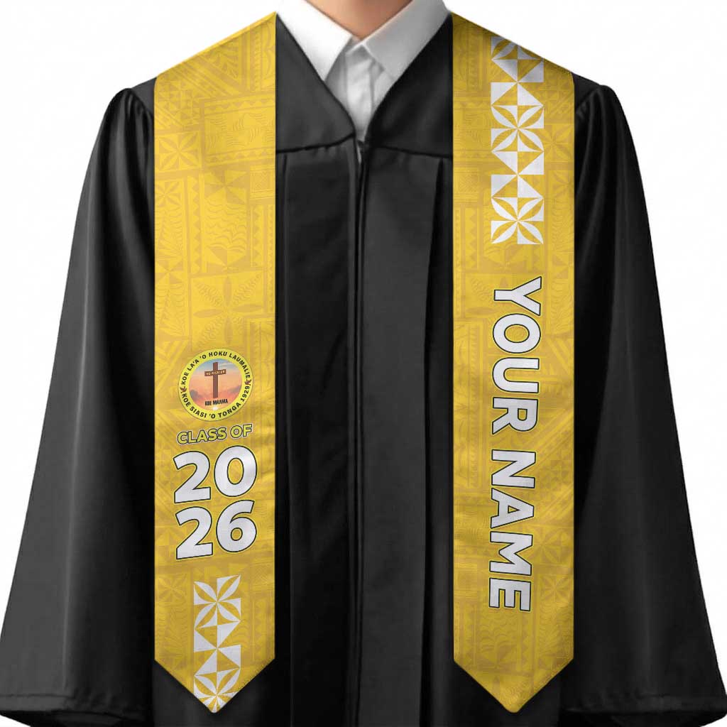 Custom Anastasis College Graduation Stole Tongan Ngatu Pattern LT05 - Polynesian Pride