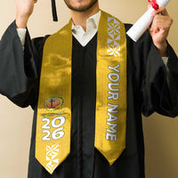 Custom Anastasis College Graduation Stole Tongan Ngatu Pattern LT05 - Polynesian Pride