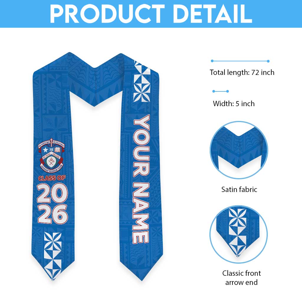 Custom Apifoou College Graduation Stole Tongan Ngatu Pattern LT05 - Polynesian Pride
