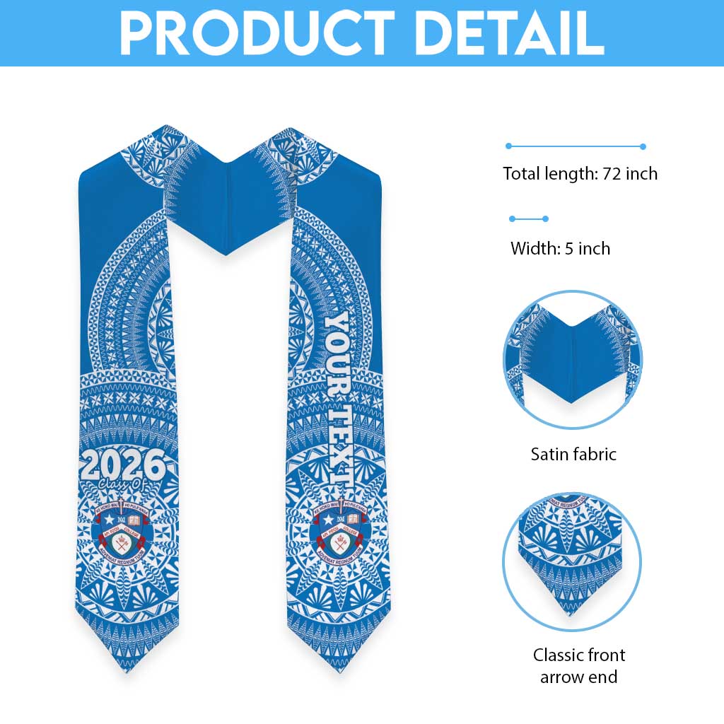 Custom Apifoou Tonga College Graduation Stole Class Of Year Tongan Ngatu Pattern LT14 - Polynesian Pride