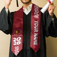 Custom Beulah College Graduation Stole Tongan Ngatu Pattern LT05 - Polynesian Pride